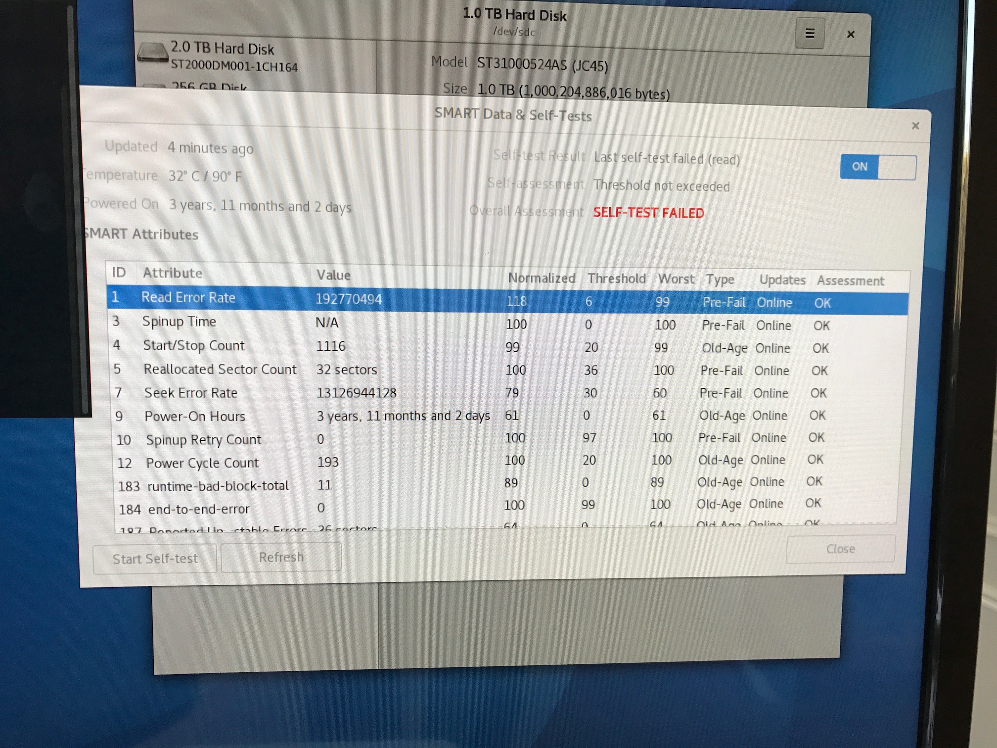 Failed disk